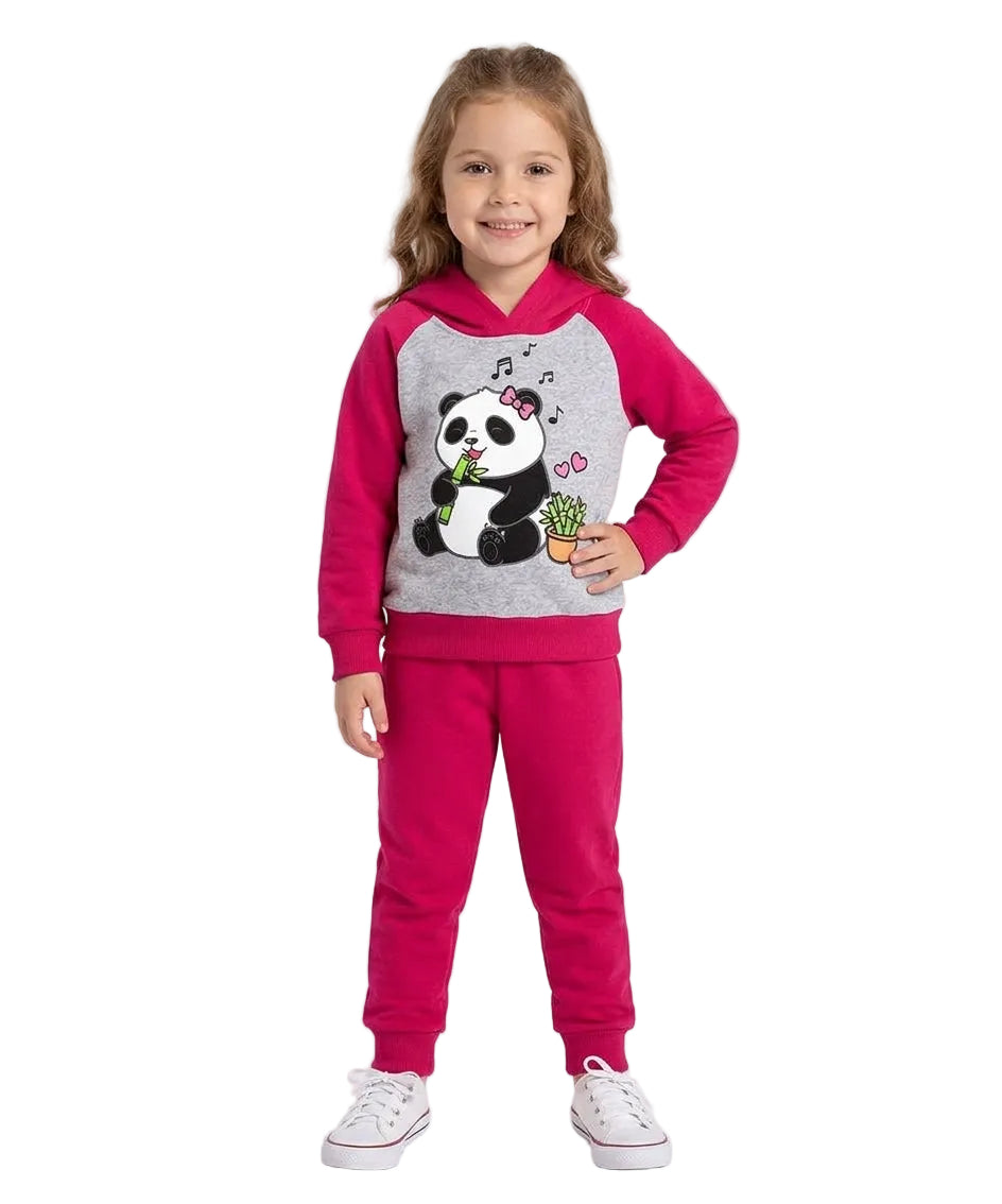Girl Panda Fleece Tracksuit - Fuchsia  (12m-24m)$10.00 (2-4)$11.00 (5-8)$12.00  Per Set. GW2641