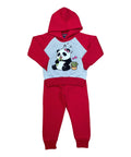 Girl Panda Fleece Tracksuit - Red  (12m-24m)$10.00 (2-4)$11.00 (5-8)$12.00  Per Set. GW2641
