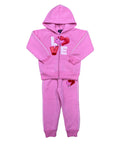 Girl Love Fleece Tracksuit - Pink  (12m-24m)$11.00 (2-4)$12.00 (5-8)$13.00 (10-14) $14.00 Per Set. GW2643