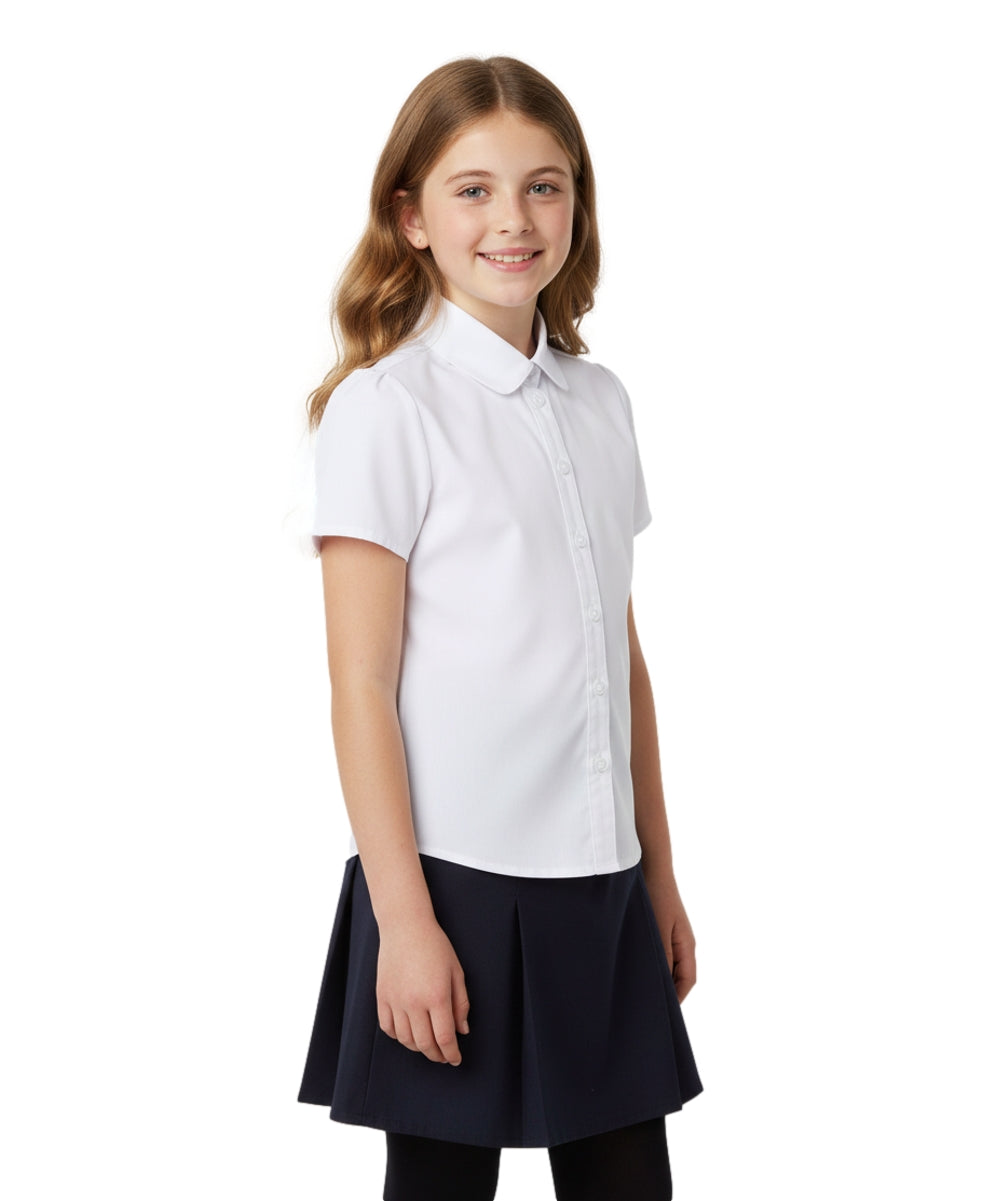 Button Up Girls Uniform Shirt White, Sky Blue (5-18) $5.75-$6.00 Per Piece GSU06
