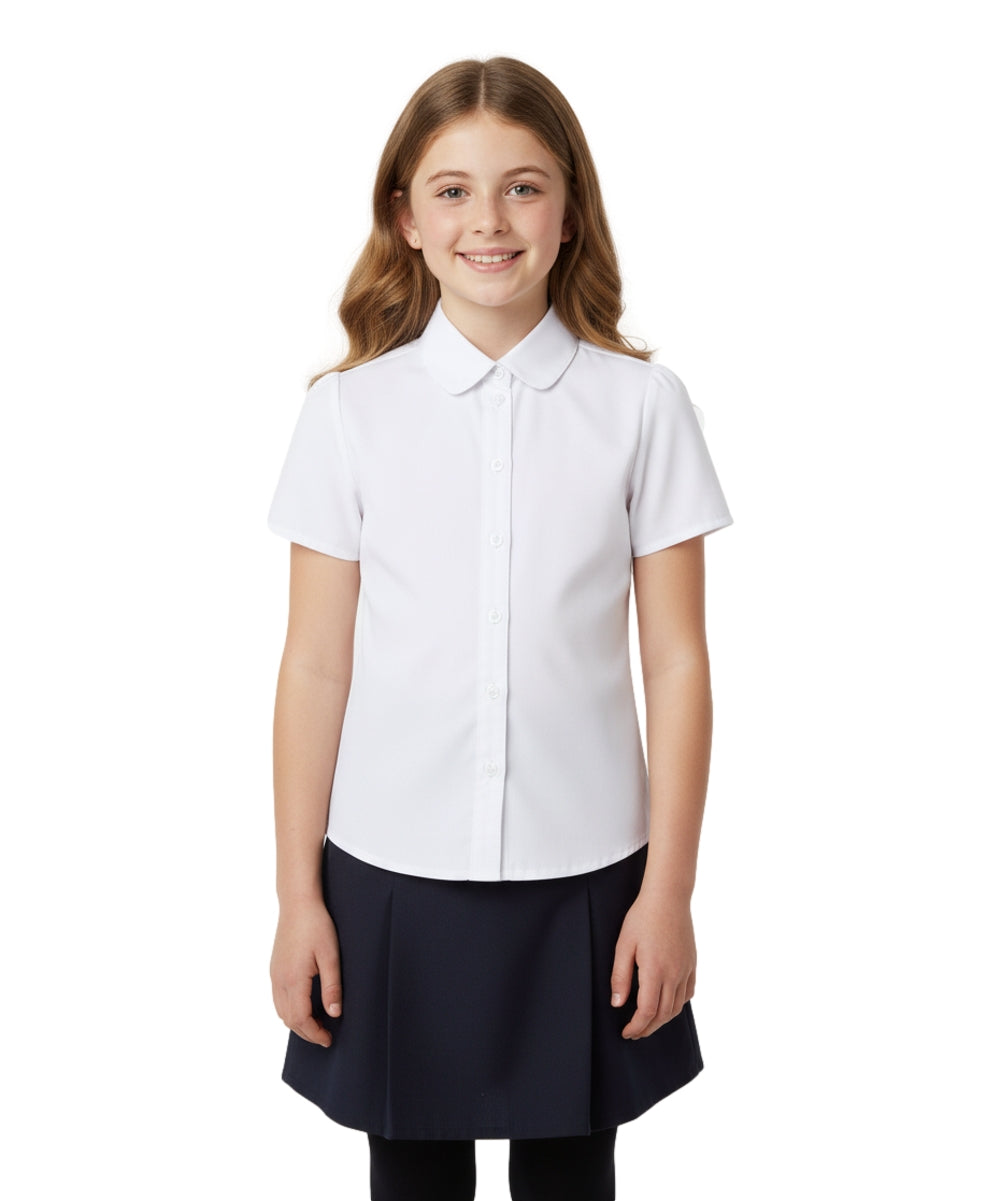 Button Up Girls Uniform Shirt White, Sky Blue (5-18) $5.75-$6.00 Per Piece GSU06