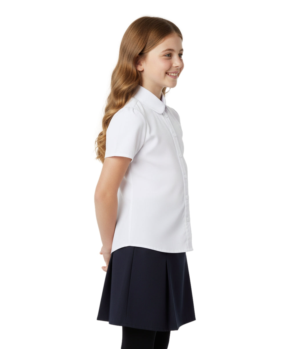 Button Up Girls Uniform Shirt White, Sky Blue (5-18) $5.75-$6.00 Per Piece GSU06