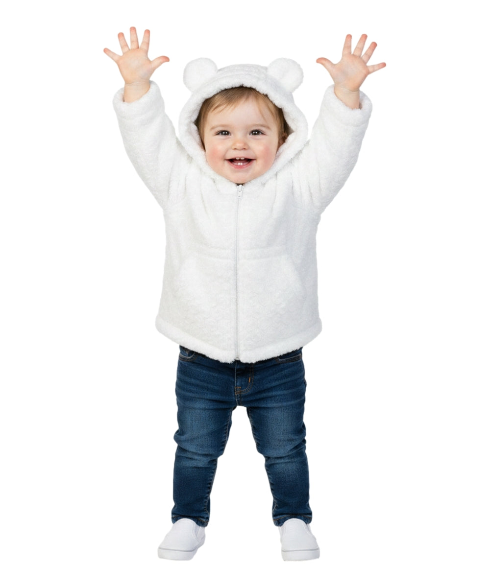 Girls Faux Fur Coat with Ear Hoodie - Snow (12m-24m) $9.00 (2-4) $10.00 (S-XL) $11.00 Per Piece. GJ22114