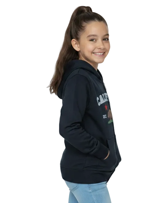 Kids California Zip Up Hoodie - Black 4 Pack (S-XL) $9.00 Per Piece. KBT65