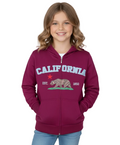 Kids California Zip Up Hoodie - Burgundy 4 Pack (S-XL) $9.00 Per Piece. KBT65