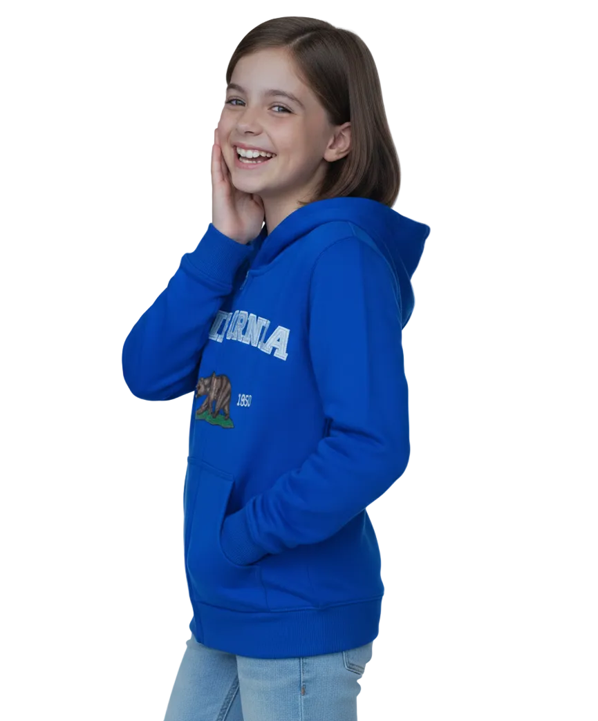 Kids California Zip Up Hoodie - Royal Blue 4 Pack (S-XL) $9.00 Per Piece. KBT65