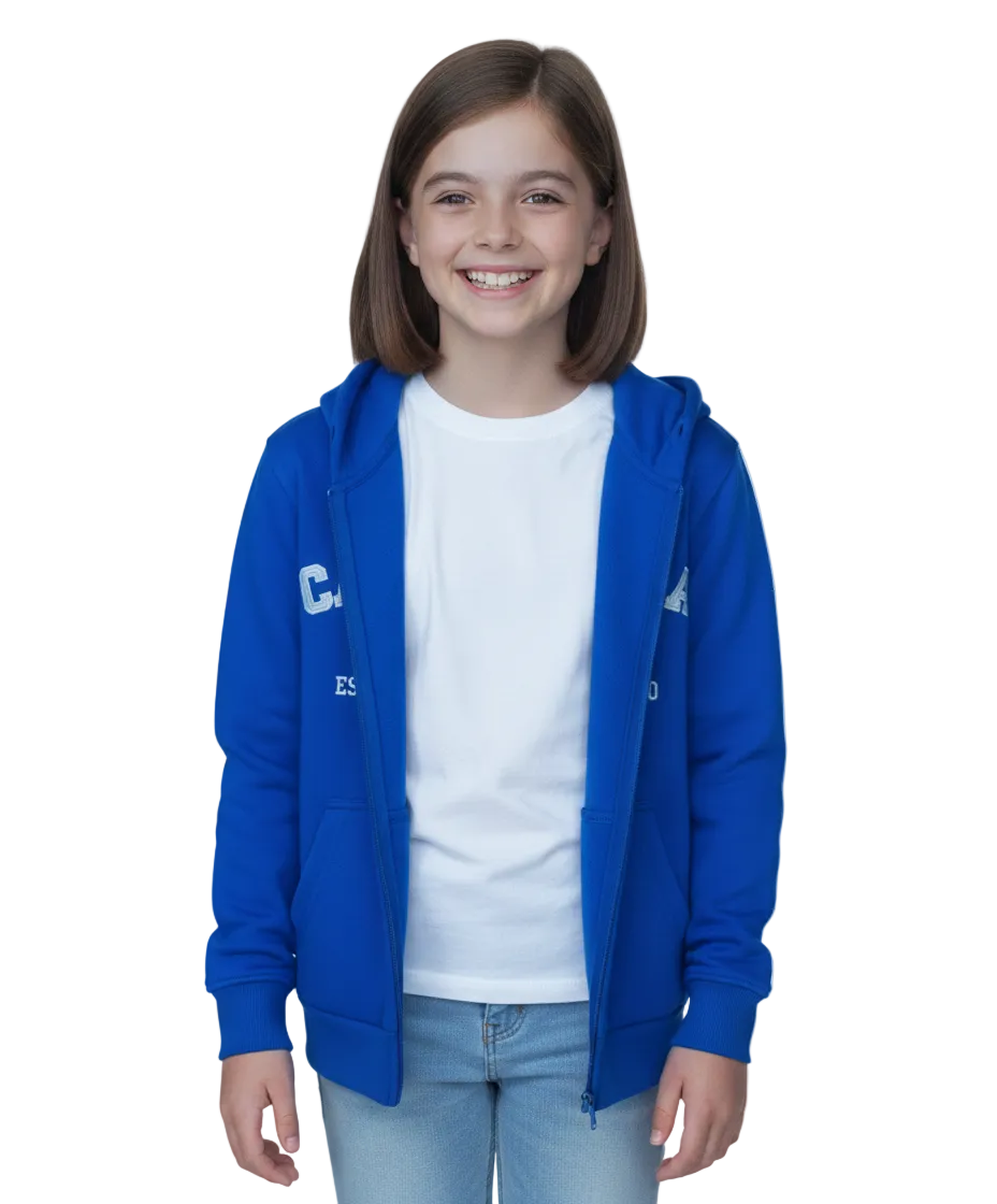 Kids California Zip Up Hoodie - Royal Blue 4 Pack (S-XL) $9.00 Per Piece. KBT65