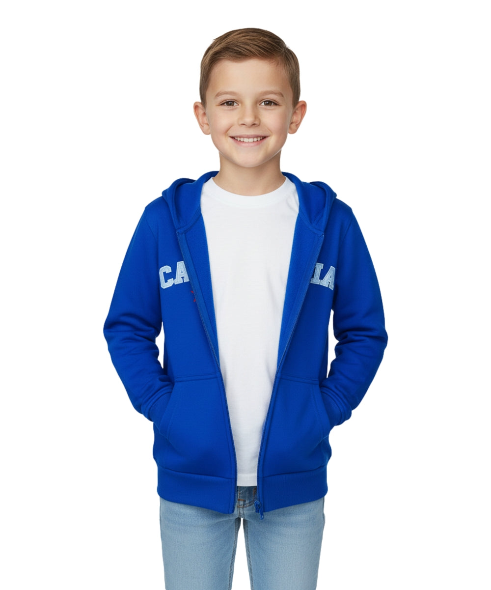 Kids California Zip Up Hoodie - Royal Blue 4 Pack (S-XL) $9.00 Per Piece. KBT65