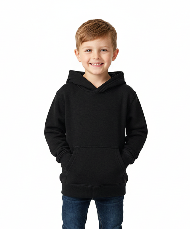 Fleece Hoodie Black - Unisex (2/3-16) $7.50 Per Piece KP101