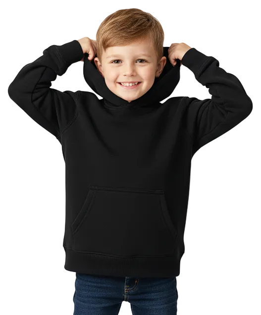 Fleece Classic Warm Pull Over Hoodie - Black  (2/3-16) $7.50 Per Piece KP101
