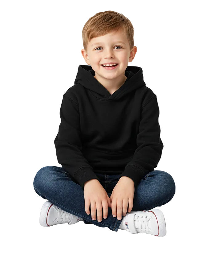 Fleece Classic Warm Pull Over Hoodie - Black  (2/3-16) $7.50 Per Piece KP101