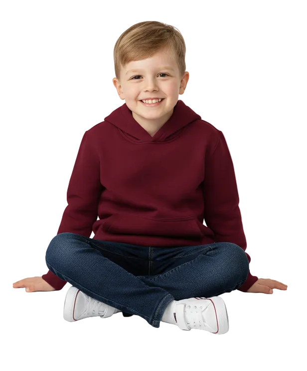 Fleece Classic Warm Pull Over Hoodie - Burgundy  (2/3-16) $7.50 Per Piece KP101