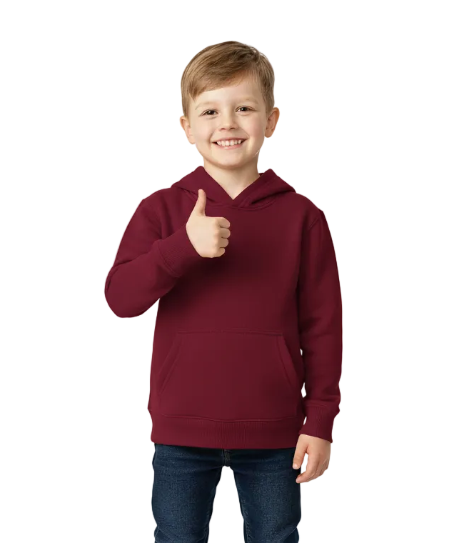 Fleece Hoodie Burgundy - Unisex (2/3-16) $7.50 Per Piece KP101