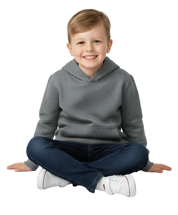 Fleece Classic Warm Pull Over Hoodie - D. Grey  (2/3-16) $7.50 Per Piece KP101