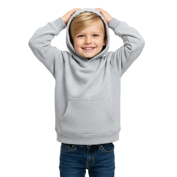 Fleece Classic Warm Pull Over Hoodie - L. Grey  (2/3-16) $7.50 Per Piece KP101