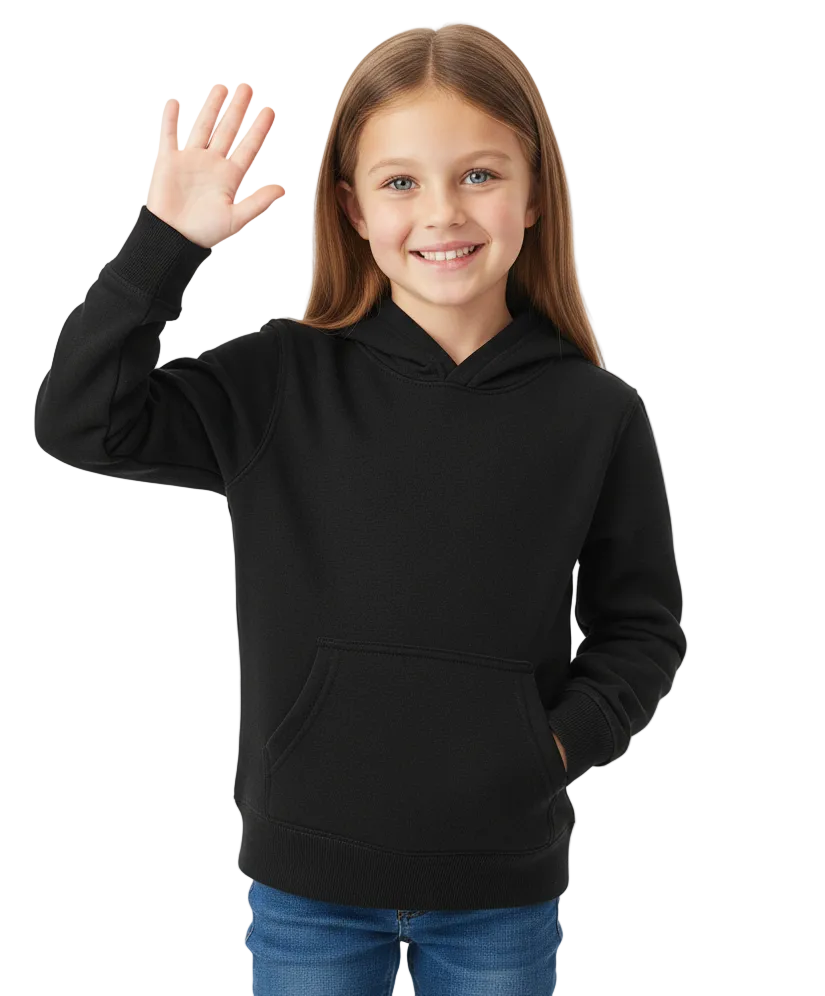 Fleece Classic Warm Pull Over Hoodie - Black  (2/3-16) $7.50 Per Piece KP101