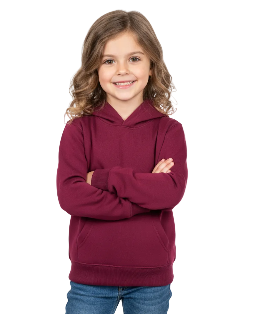 Fleece Classic Warm Pull Over Hoodie - Burgundy  (2/3-16) $7.50 Per Piece KP101