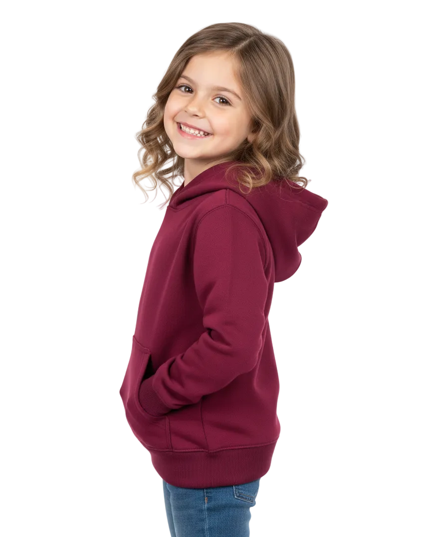 Fleece Classic Warm Pull Over Hoodie - Burgundy  (2/3-16) $7.50 Per Piece KP101