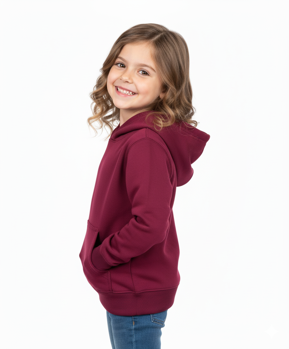 Fleece Hoodie Burgundy - Unisex (2/3-16) $7.50 Per Piece KP101