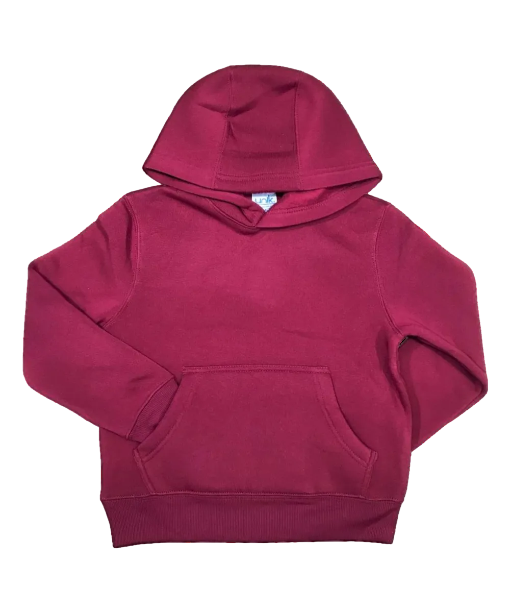Fleece Hoodie Burgundy - Unisex (2/3-16) $7.50 Per Piece KP101