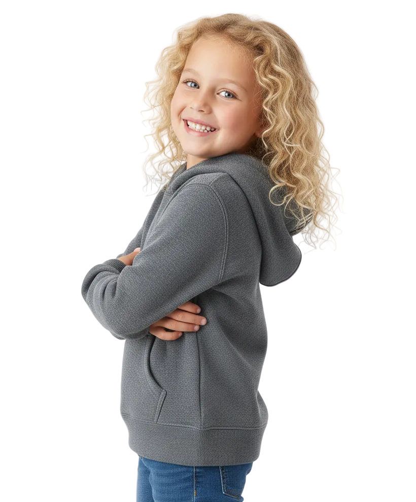 Fleece Classic Warm Pull Over Hoodie - D. Grey  (2/3-16) $7.50 Per Piece KP101