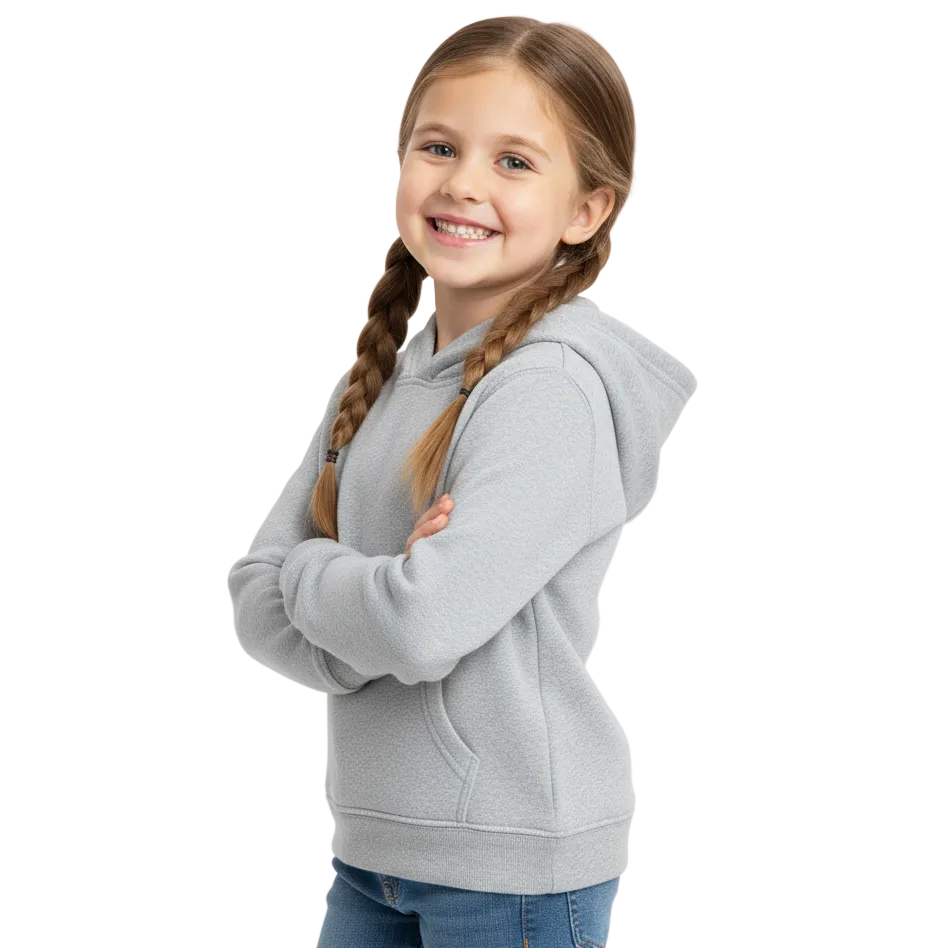 Fleece Classic Warm Pull Over Hoodie - L. Grey  (2/3-16) $7.50 Per Piece KP101