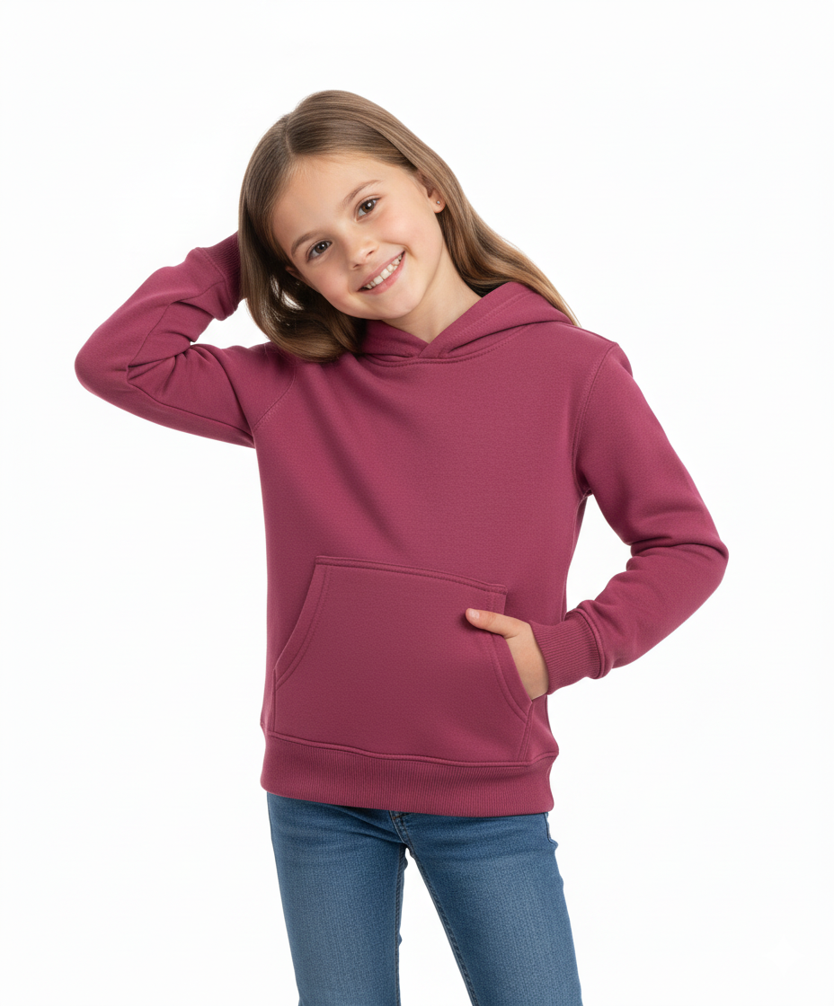 Fleece Hoodie Plum - Unisex (2/3-16) $7.50 Per Piece KP101