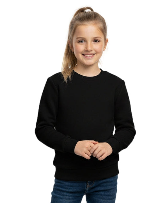 Premium Quality Fleece Crewneck Sweatshirt - Black  (4/5-16) $7.25 Per Piece KP102
