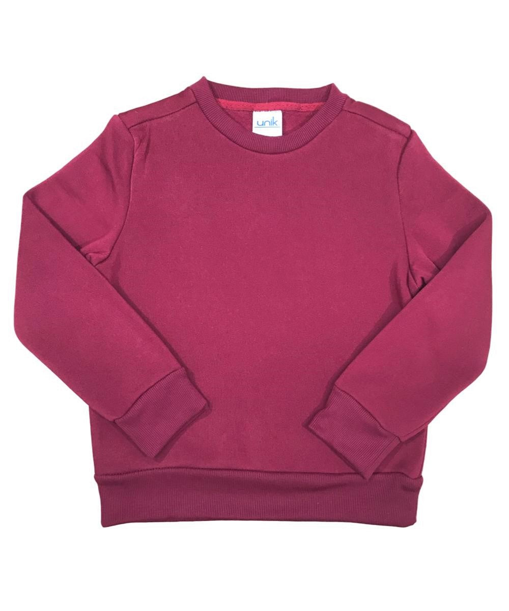 Fleece Crew Neck Burgundy - Unisex (4/5-16) $7.25 Per Piece KP102