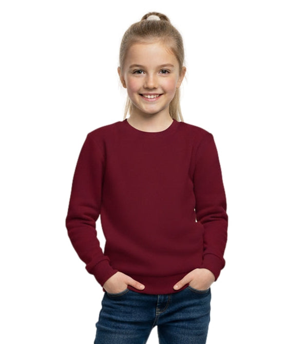 Premium Quality Fleece Crewneck Sweatshirt - Burgundy (4/5-16) $7.25 Per Piece KP102