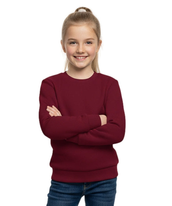 Premium Quality Fleece Crewneck Sweatshirt - Burgundy (4/5-16) $7.25 Per Piece KP102