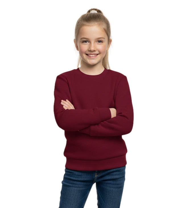 Fleece Crew Neck Burgundy - Unisex (4/5-16) $7.25 Per Piece KP102