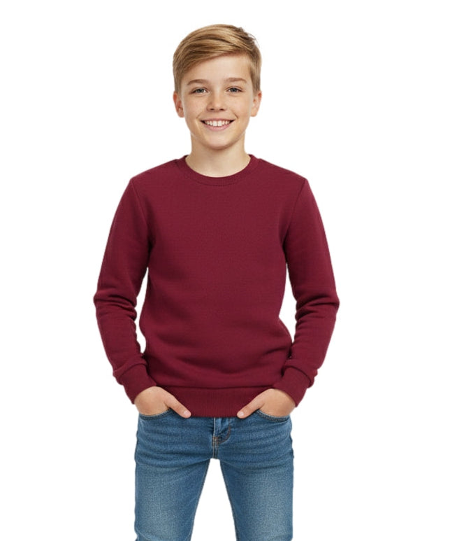 Fleece Crew Neck Burgundy - Unisex (4/5-16) $7.25 Per Piece KP102