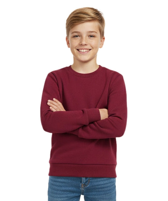 Premium Quality Fleece Crewneck Sweatshirt - Burgundy  (4/5-16) $7.25 Per Piece KP102