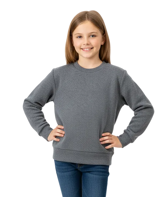 Premium Quality Fleece Crewneck Sweatshirt - D. Grey  (4/5-16) $7.25 Per Piece KP102