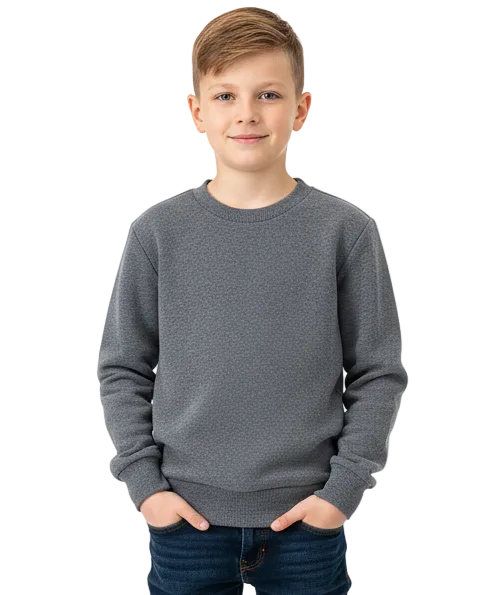 Premium Quality Fleece Crewneck Sweatshirt - D. Grey  (4/5-16) $7.25 Per Piece KP102
