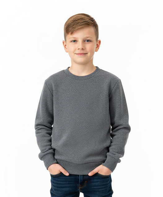 Fleece Crew Neck Dark Grey - Unisex (4/5-16) $7.25 Per Piece KP102