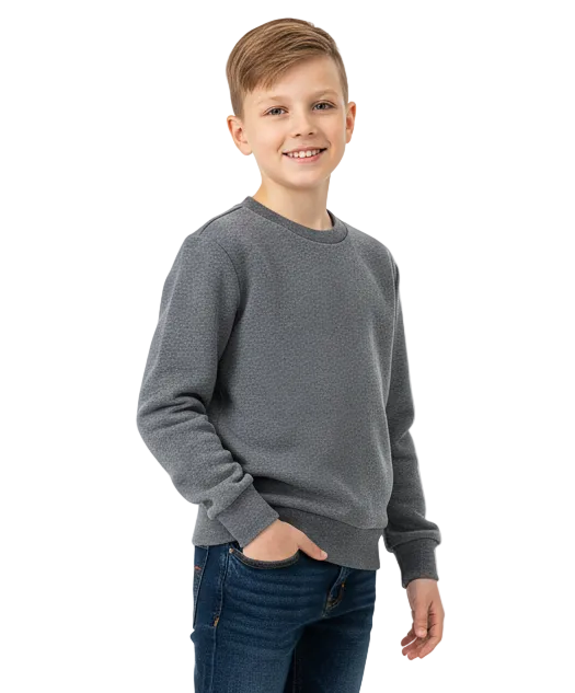 Premium Quality Fleece Crewneck Sweatshirt - D. Grey  (4/5-16) $7.25 Per Piece KP102