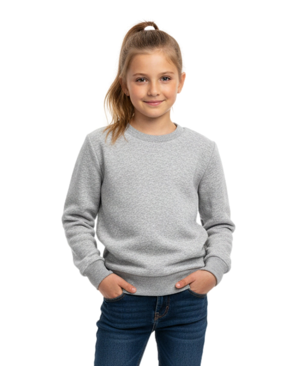 Fleece Crew Neck Light Grey - Unisex (4/5-16) $7.25 Per Piece KP102