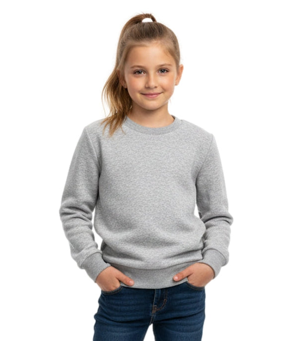 Premium Quality Fleece Crewneck Sweatshirt - L. Grey (4/5-16) $7.25 Per Piece KP102