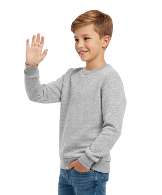 Premium Quality Fleece Crewneck Sweatshirt - L.Grey  (4/5-16) $7.25 Per Piece KP102
