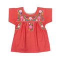Traditional Puebla Coral Mexican Youth Girl Embroidered Blouse (4-14) $7.50 Per Piece. MT800