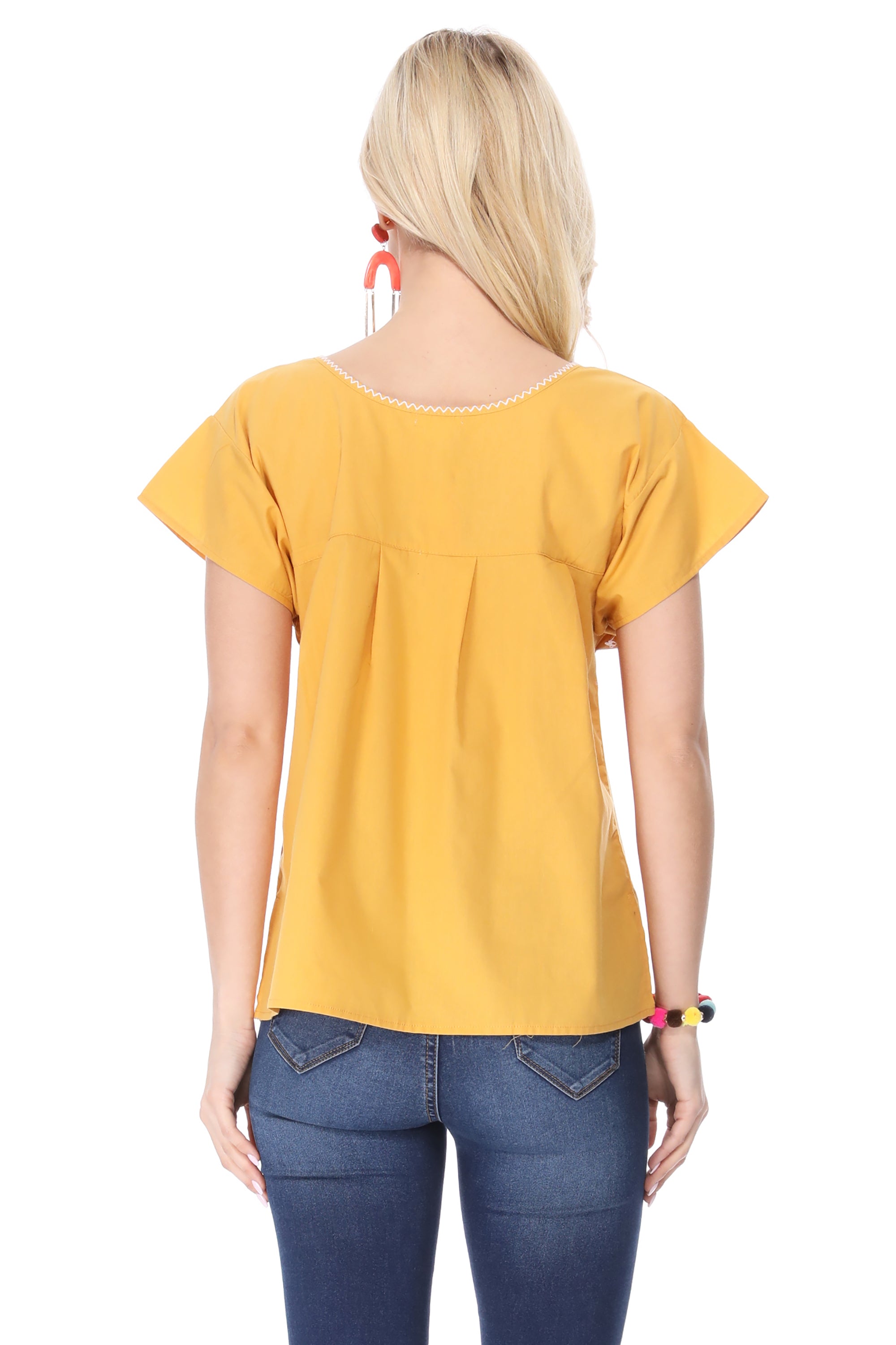 Traditional Honey Mexican Women Blouse (S-XL) $8.5 and (2XL-3XL) $9.50 Per Piece. MT801