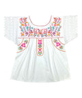 Traditional White Mexican Women Blouse with Lace (S-XL) $8.5 and (2XL-3XL) $9.50 Per Piece. MT802