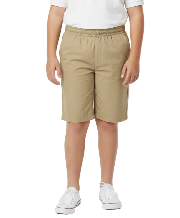 Boys Husky All Elastic Pull on Shorts Navy, Khaki (4-16) $7.75 Per Piece SBU32H
