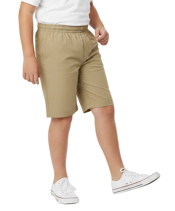 Boys Husky All Elastic Pull on Shorts Navy, Khaki (4-16) $7.75 Per Piece SBU32H