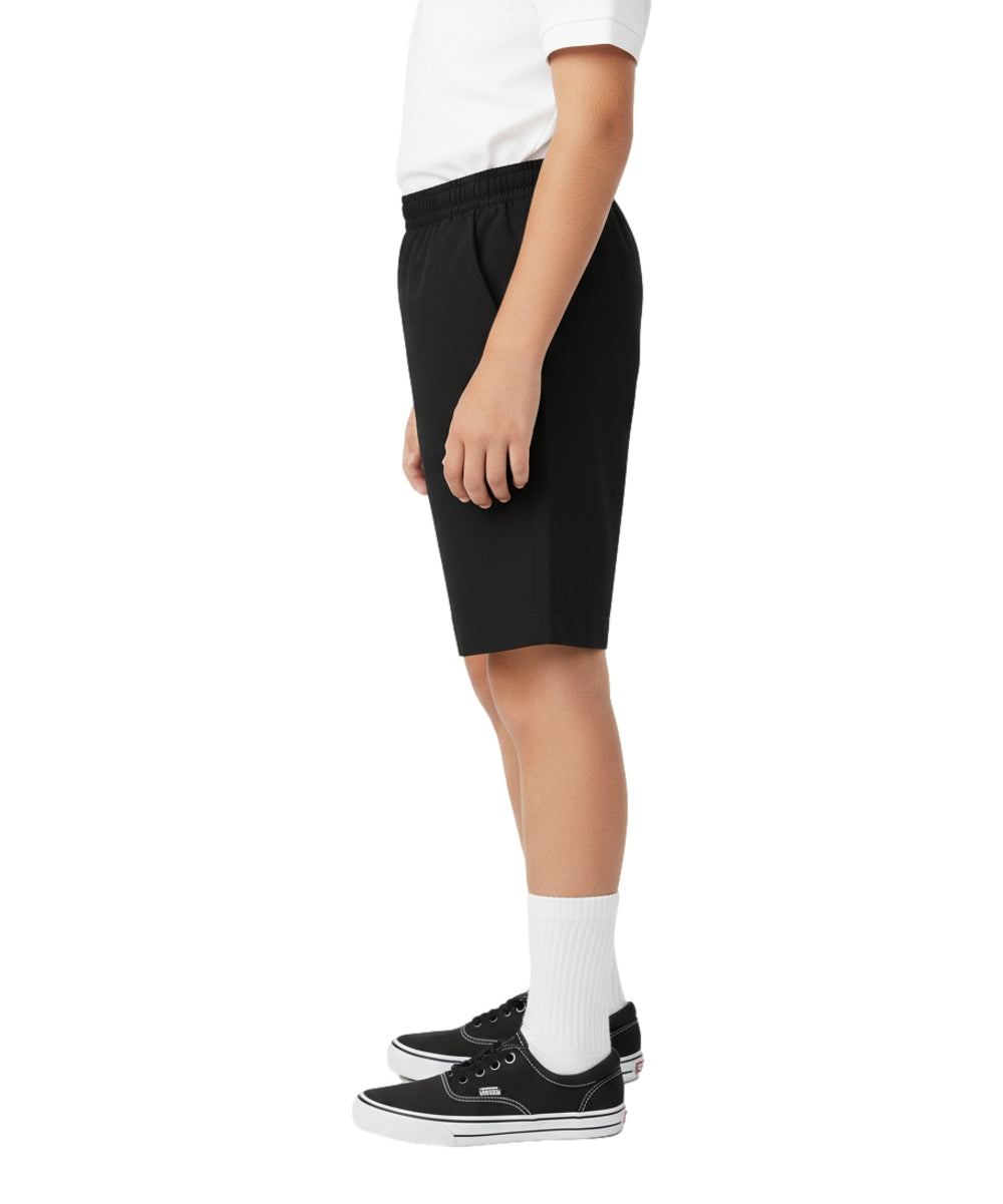 Boys All Elastic Waist Pull-up Shorts Black (4-16) $6.75 Per Piece SBU32