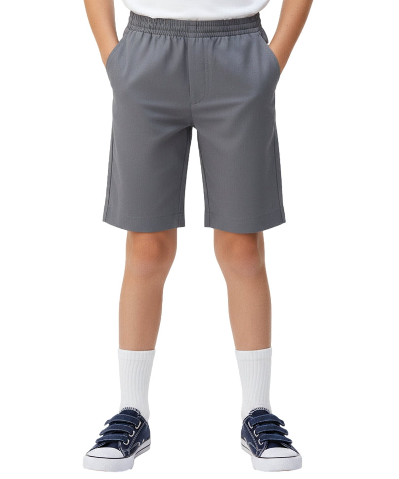 Boys All Elastic Waist Pull-up Shorts Grey (4-12) $6.75 Per Piece SBU32