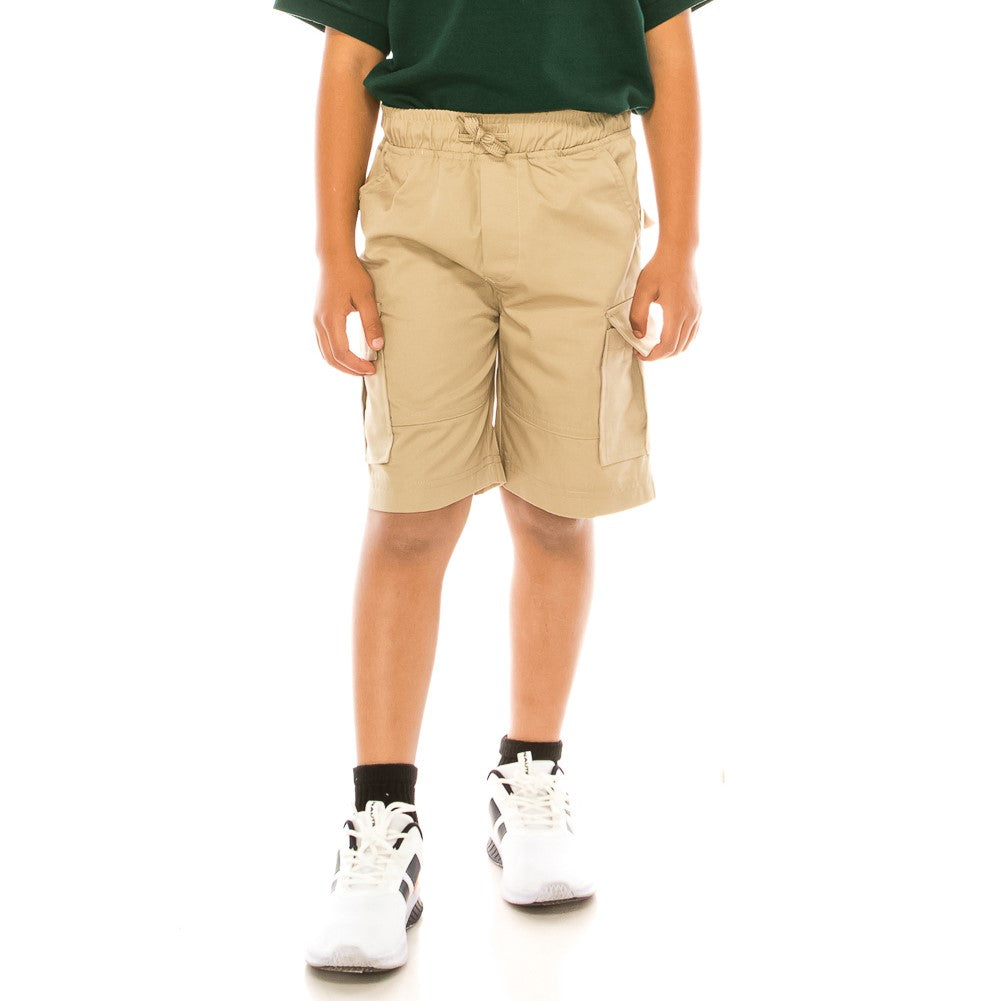 Boys Uniform All Elastic Cargo Short Navy, Khaki, Black (4-16) $6.75 Per Piece SCG33