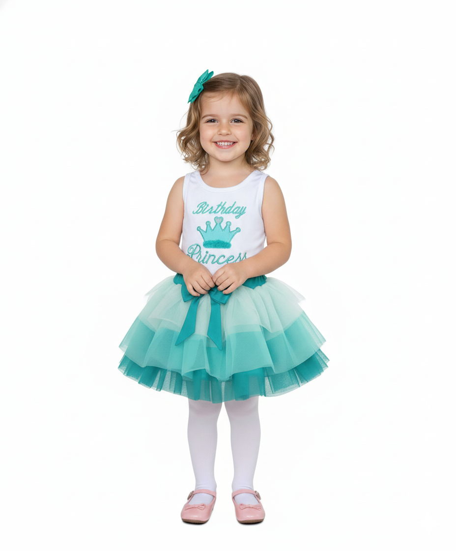 Girl Tulle Layered Birthday Princess Skirt Set size 5-8 $8.50 per piece. SK2090